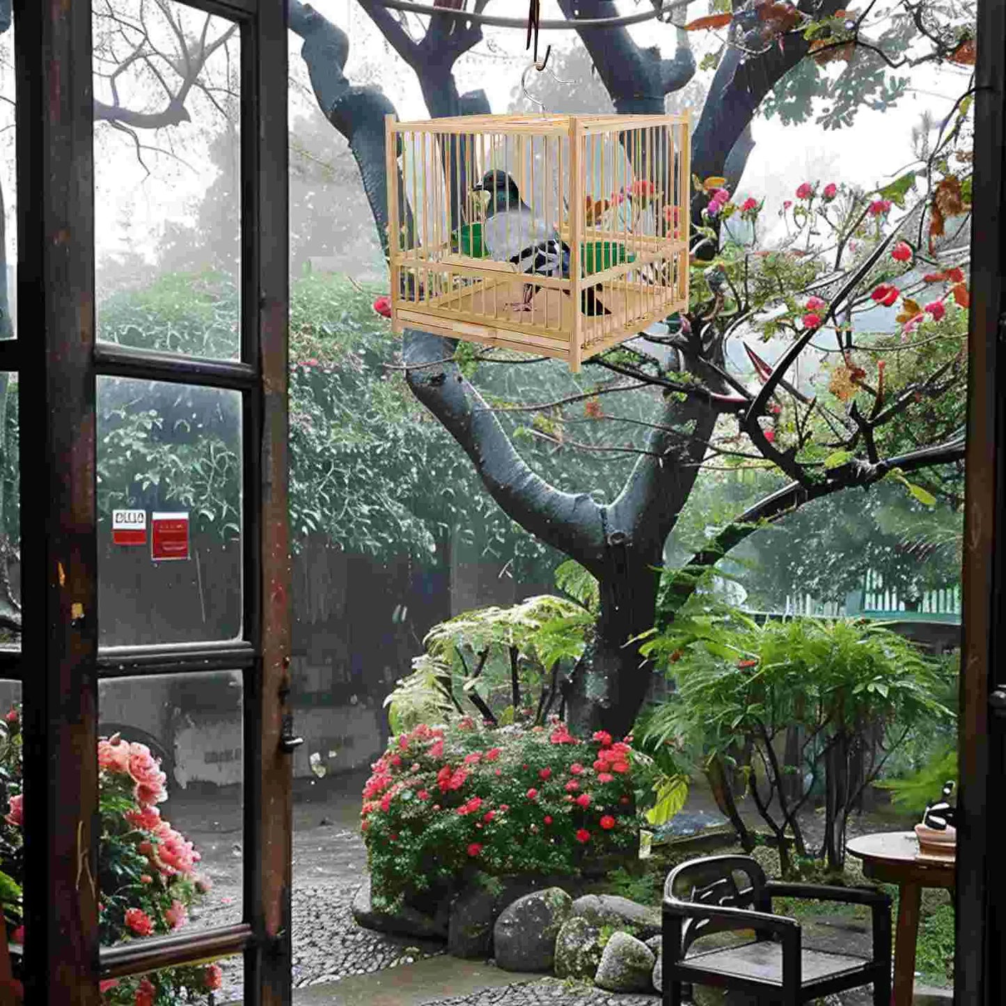 1 Set Bamboo Woven Bird Cage