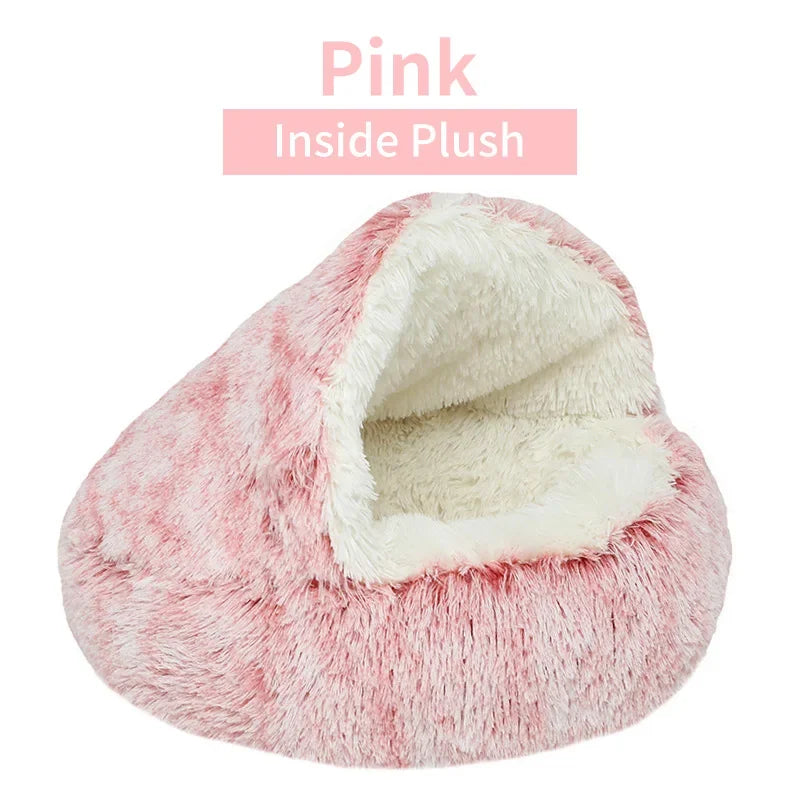 Winter Plush Pet Cat Bed Round Cat
