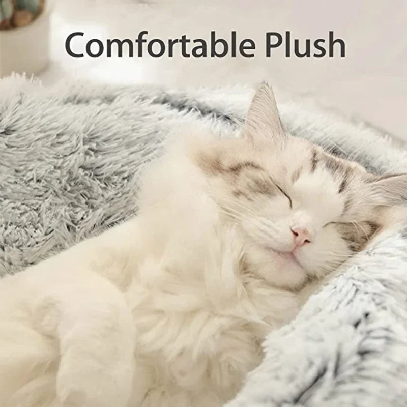 Winter Plush Pet Cat Bed Round Cat