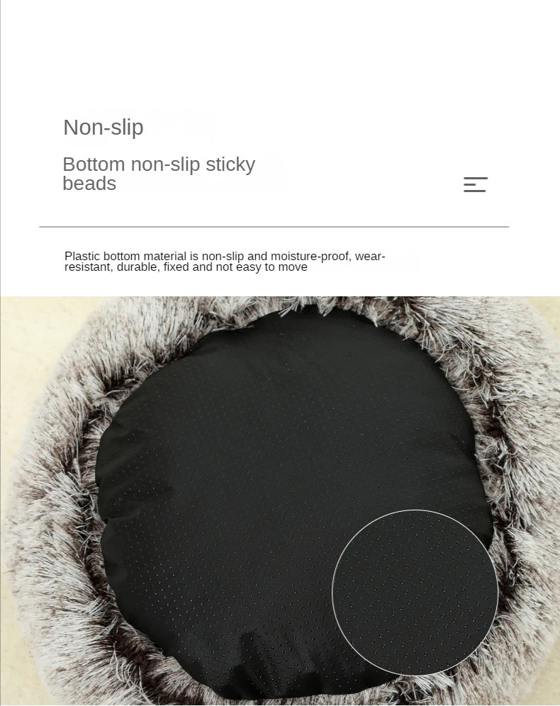 Winter Plush Pet Cat Bed Round Cat