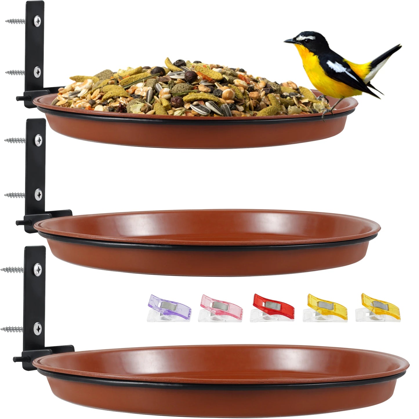 3Pcs Bird Feeding Trays Tree