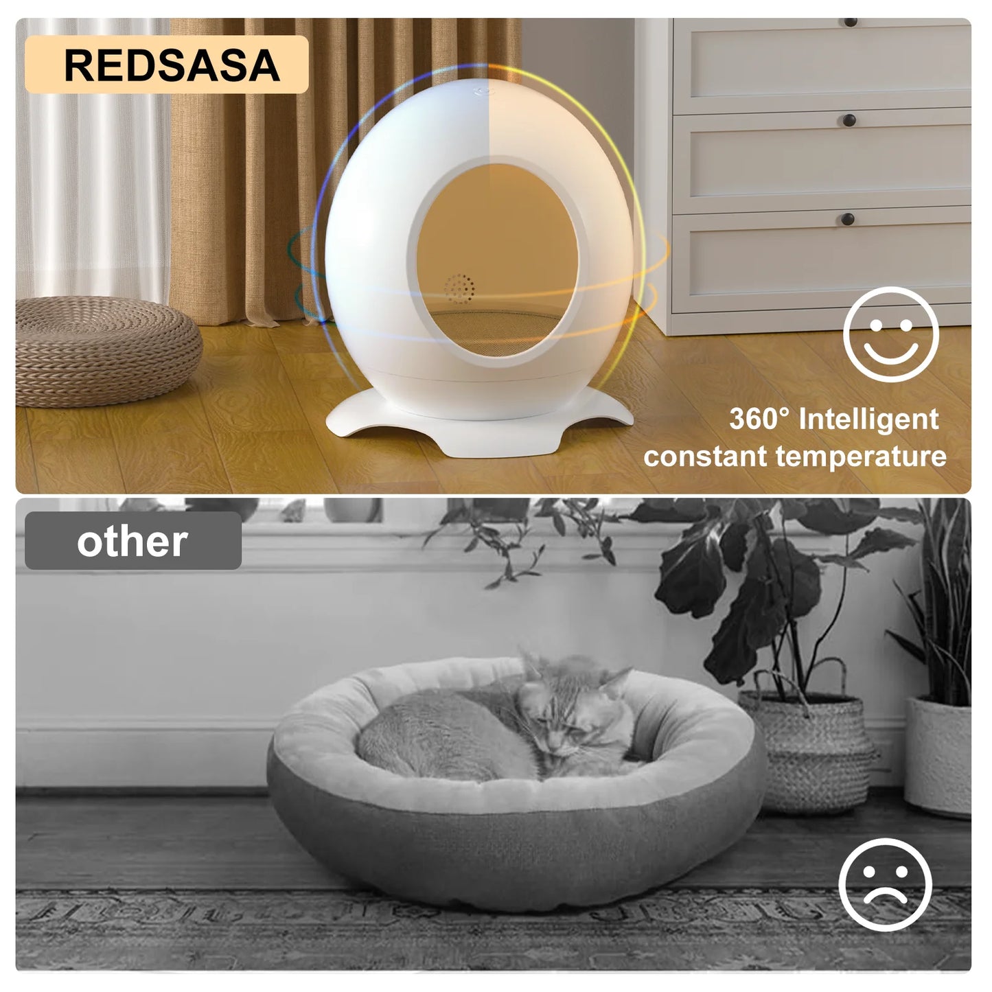 Modern Round Pet Bed for Cats