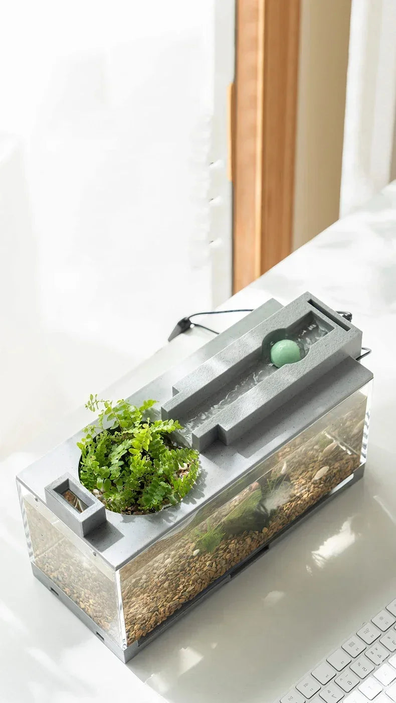 Small Aquarium Fish Tank Built-in Oxygen Bar
