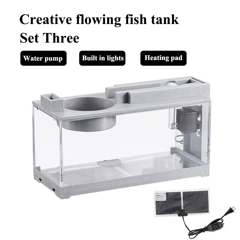 Small Aquarium Fish Tank Built-in Oxygen Bar