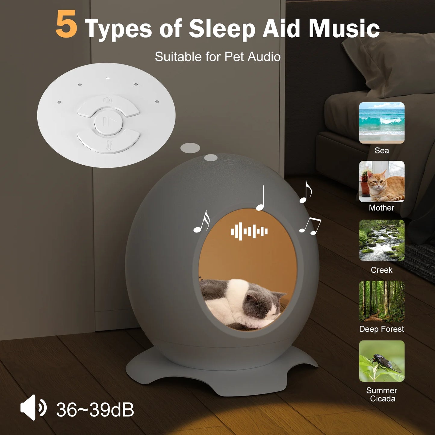 Modern Round Pet Bed for Cats