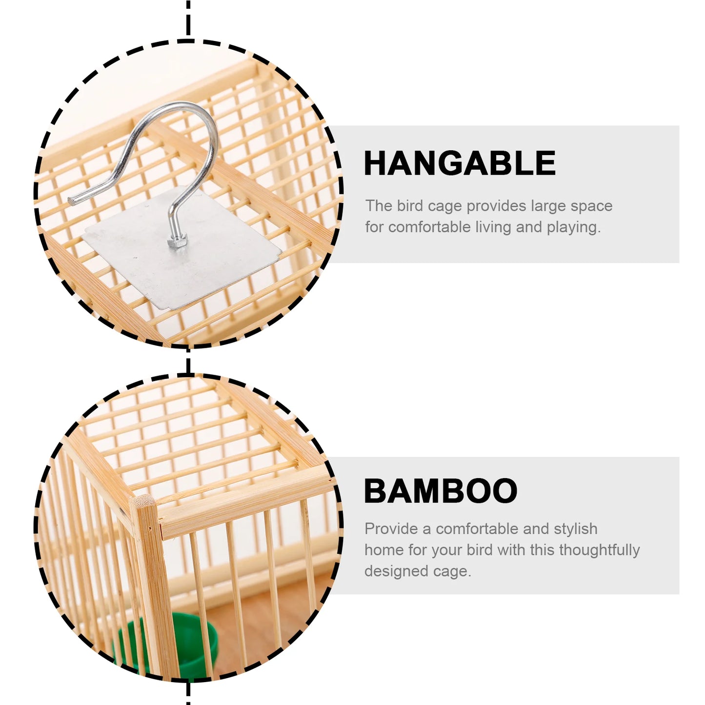 1 Set Bamboo Woven Bird Cage