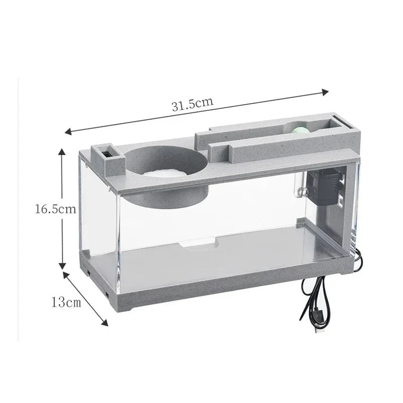 Small Aquarium Fish Tank Built-in Oxygen Bar