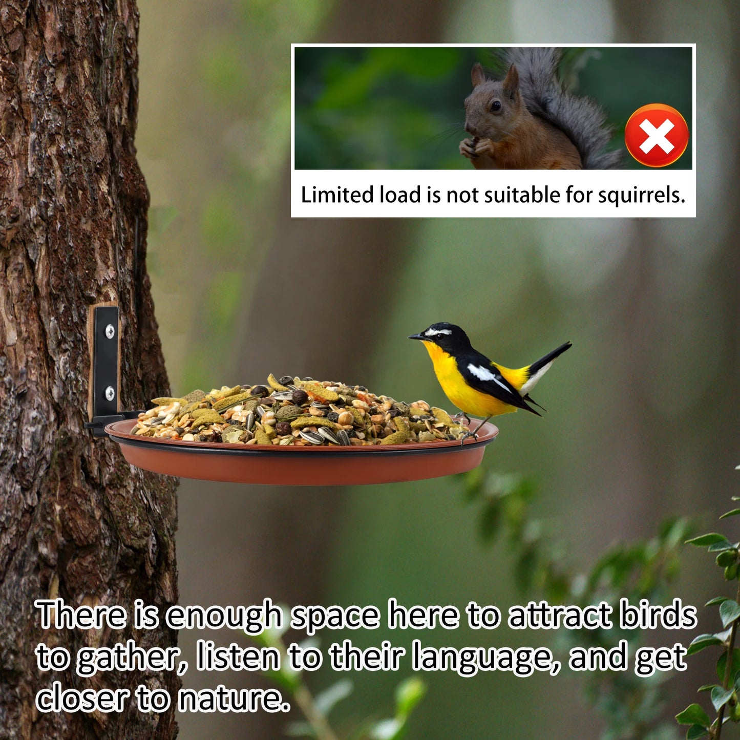 3Pcs Bird Feeding Trays Tree