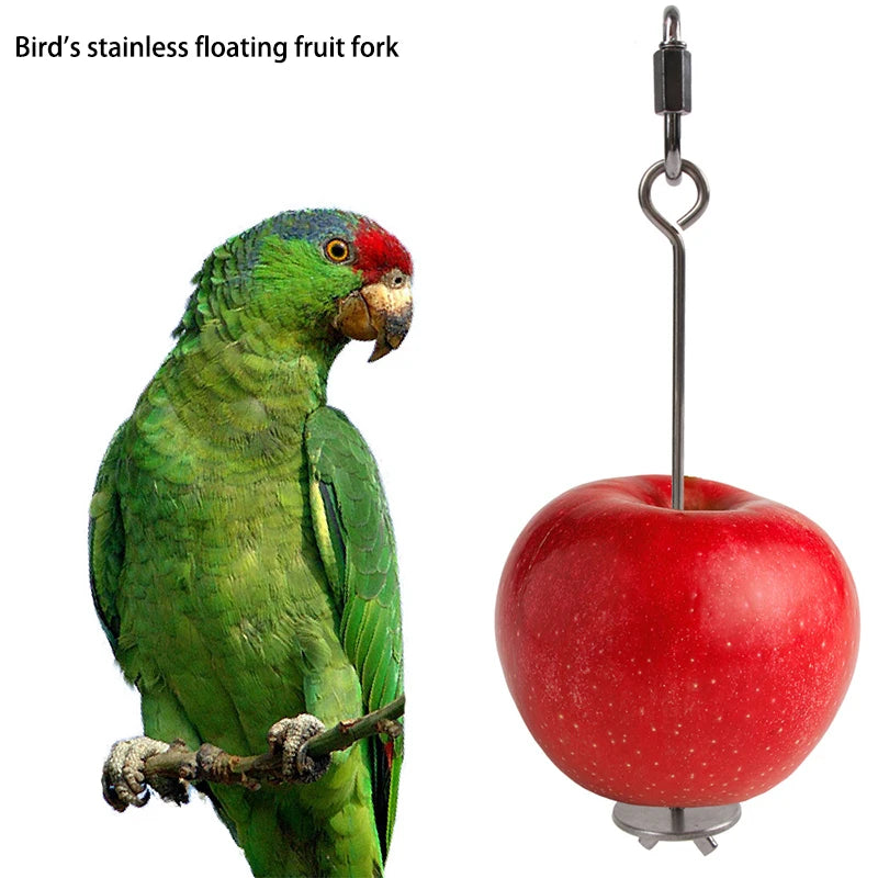 Parrot Stainless Steel Fruit Fork Toy Bird