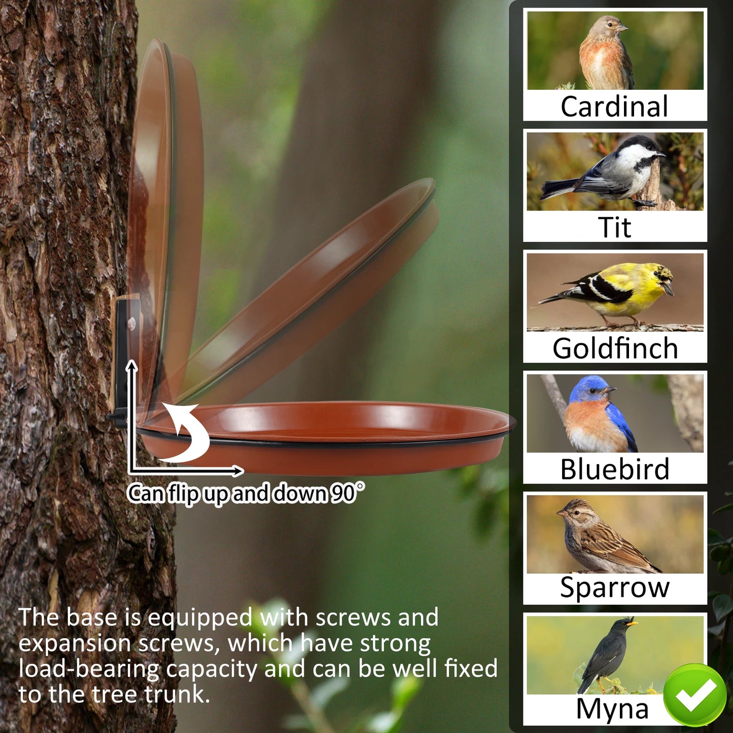 3Pcs Bird Feeding Trays Tree