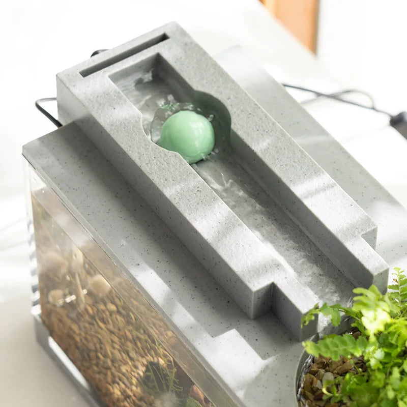 Small Aquarium Fish Tank Built-in Oxygen Bar