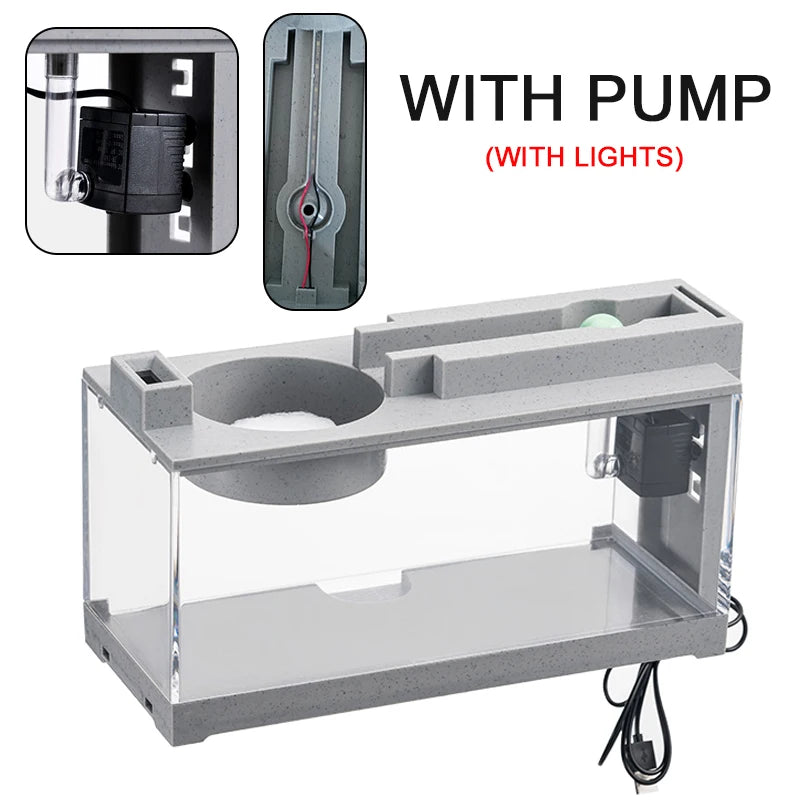 Small Aquarium Fish Tank Built-in Oxygen Bar