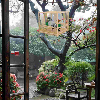1 Set Bamboo Woven Bird Cage