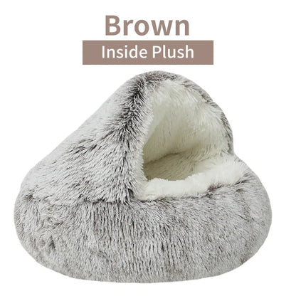 Winter Plush Pet Cat Bed Round Cat