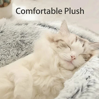 Winter Plush Pet Cat Bed Round Cat