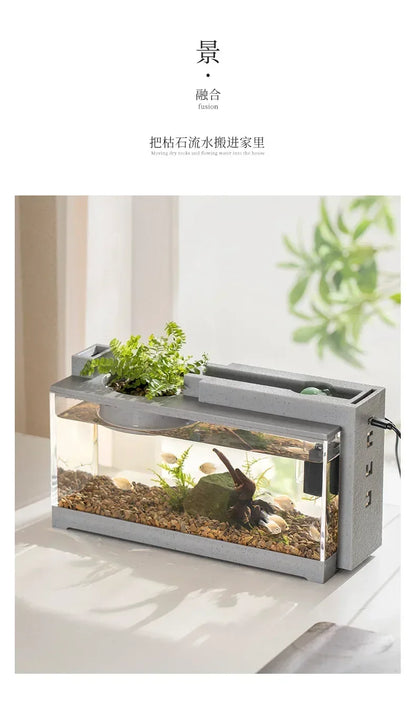 Small Aquarium Fish Tank Built-in Oxygen Bar