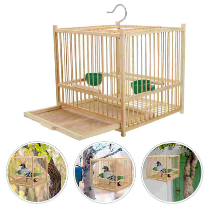 1 Set Bamboo Woven Bird Cage