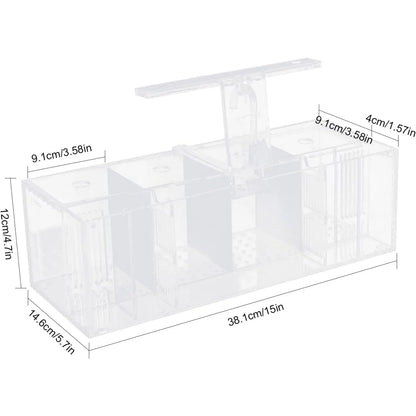 4 Grid Fish Tank, LED Small Fish