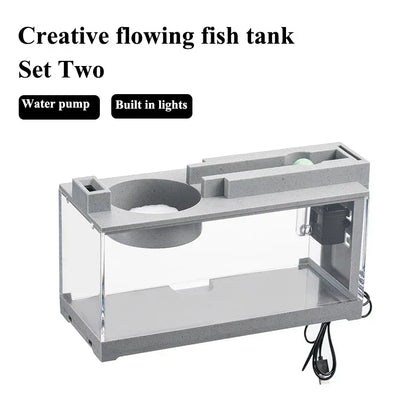 Small Aquarium Fish Tank Built-in Oxygen Bar