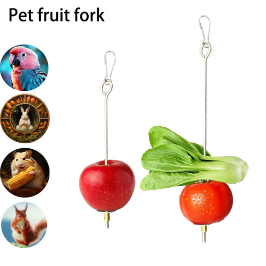 Parrot Stainless Steel Fruit Fork Toy Bird