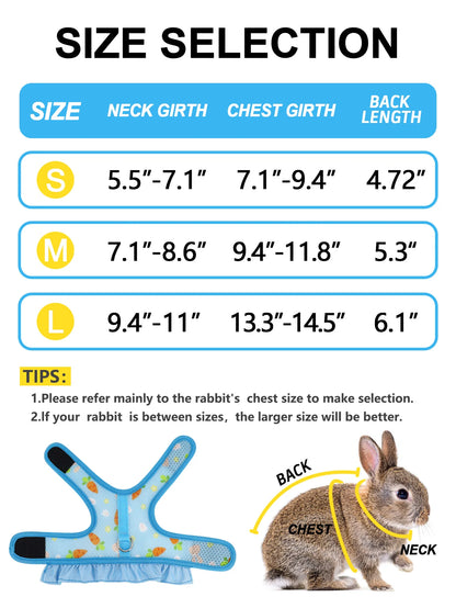 Rabbit Harness with Leash Cute