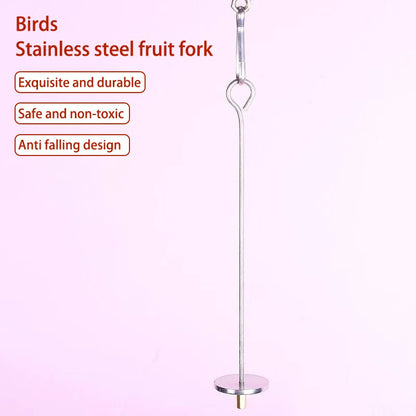 Parrot Stainless Steel Fruit Fork Toy Bird