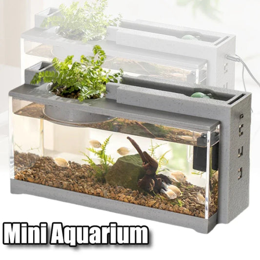 Small Aquarium Fish Tank Built-in Oxygen Bar