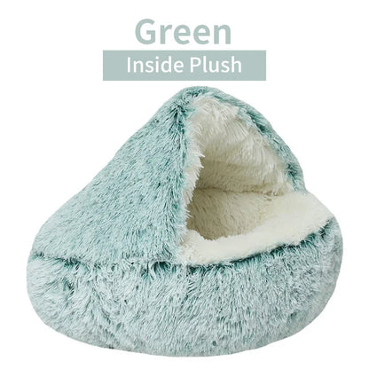 Winter Plush Pet Cat Bed Round Cat