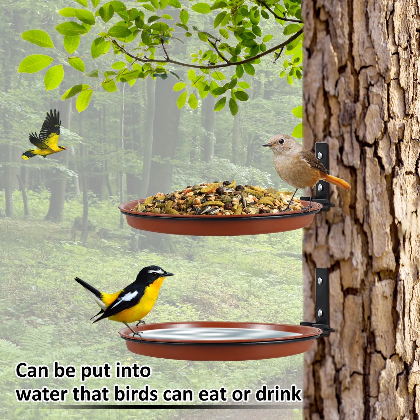 3Pcs Bird Feeding Trays Tree