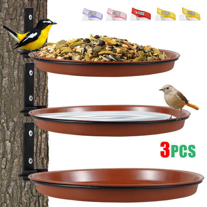 3Pcs Bird Feeding Trays Tree
