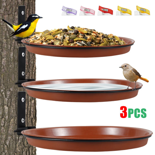 3Pcs Bird Feeding Trays Tree